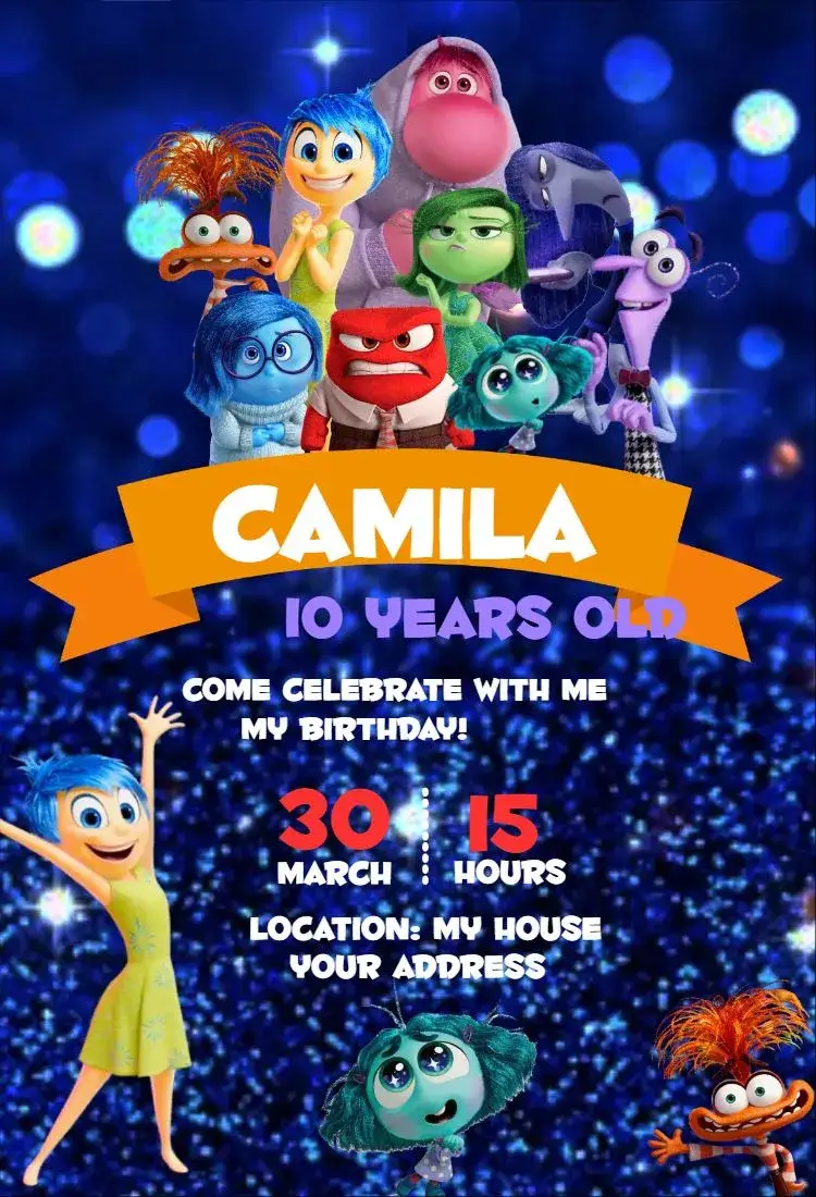 Invitation Fun Mind 7 – Birthday theme colorful, playful, modern, fun, youthful
