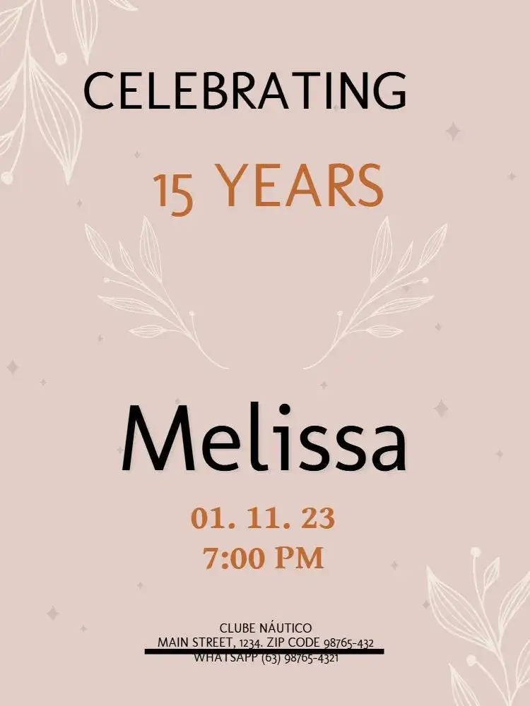 15 Years Pink Young Debutante
