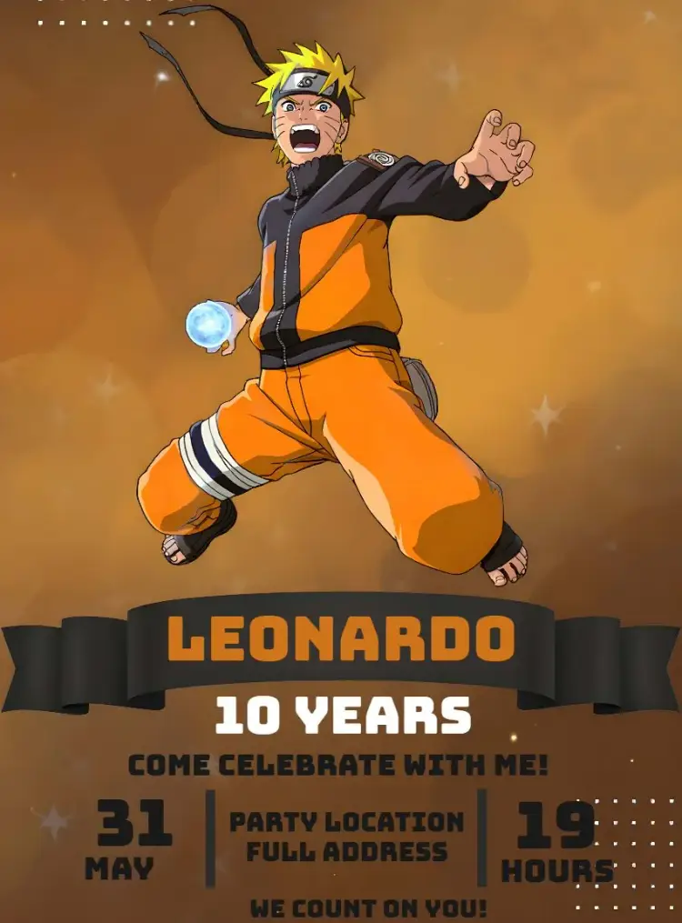 Black Naruto invitation