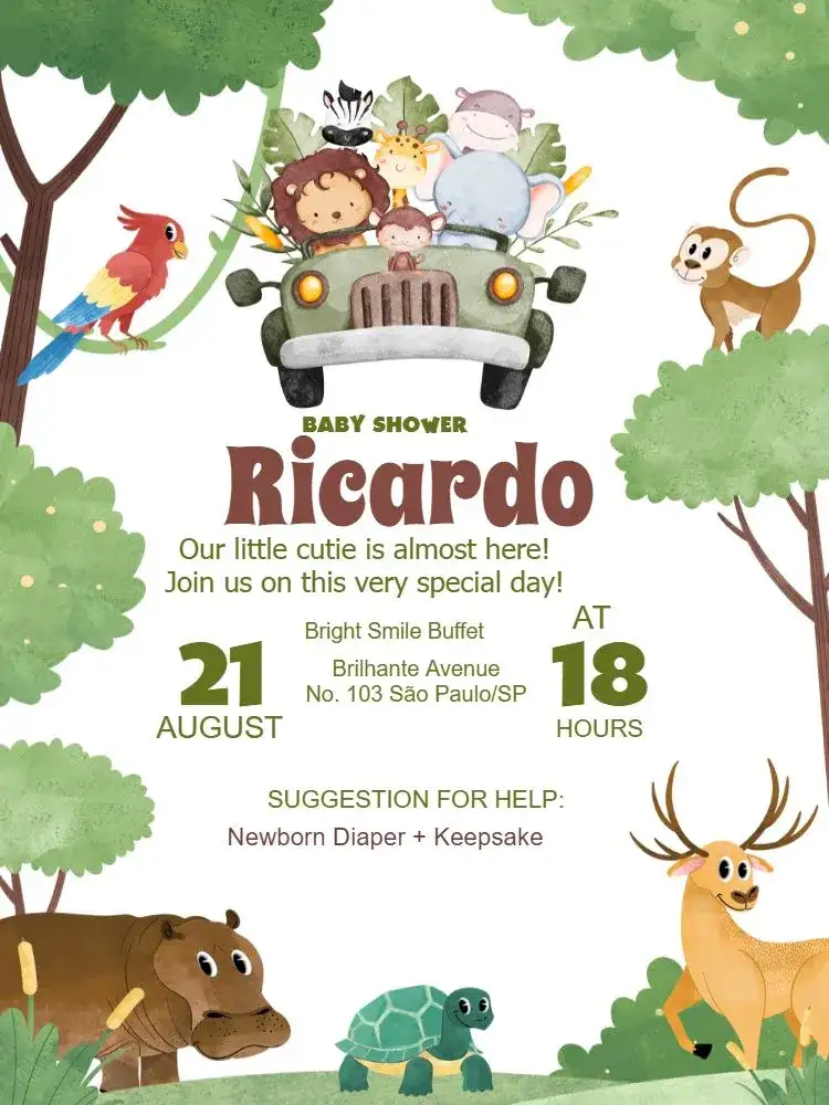 Safari Baby Diaper Shower Party