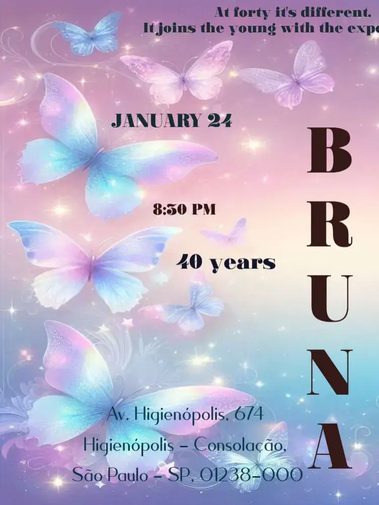 Butterflies For Editing Female invitation