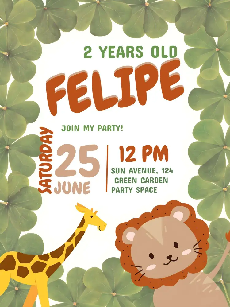 Safari Kids invitation
