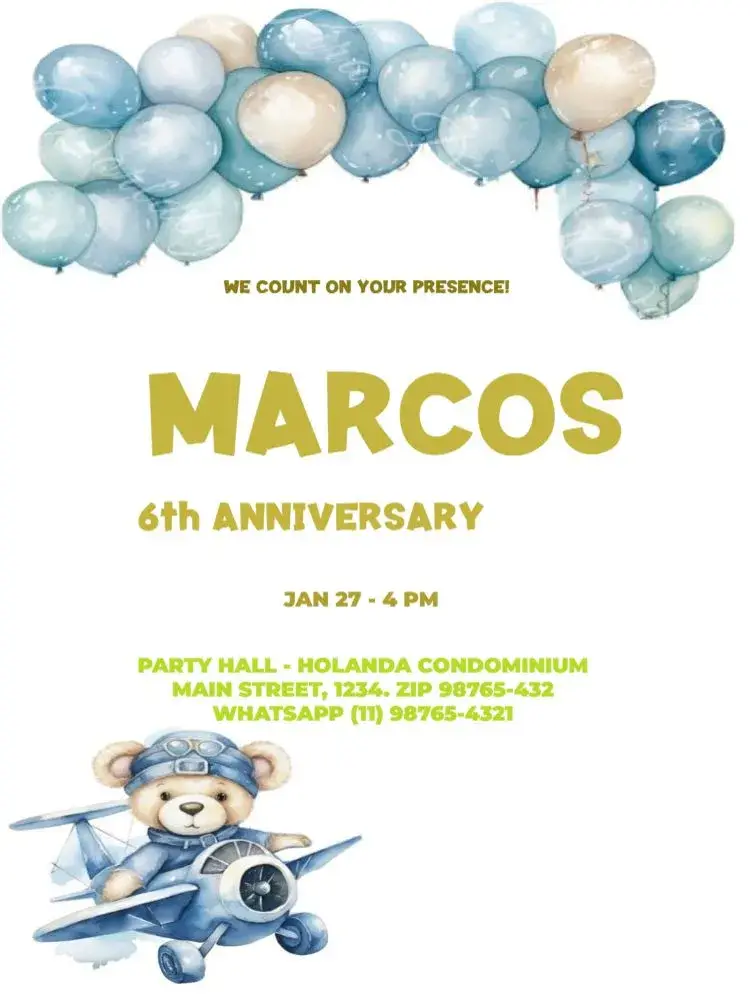 Children's Airplane Party Edit invitation