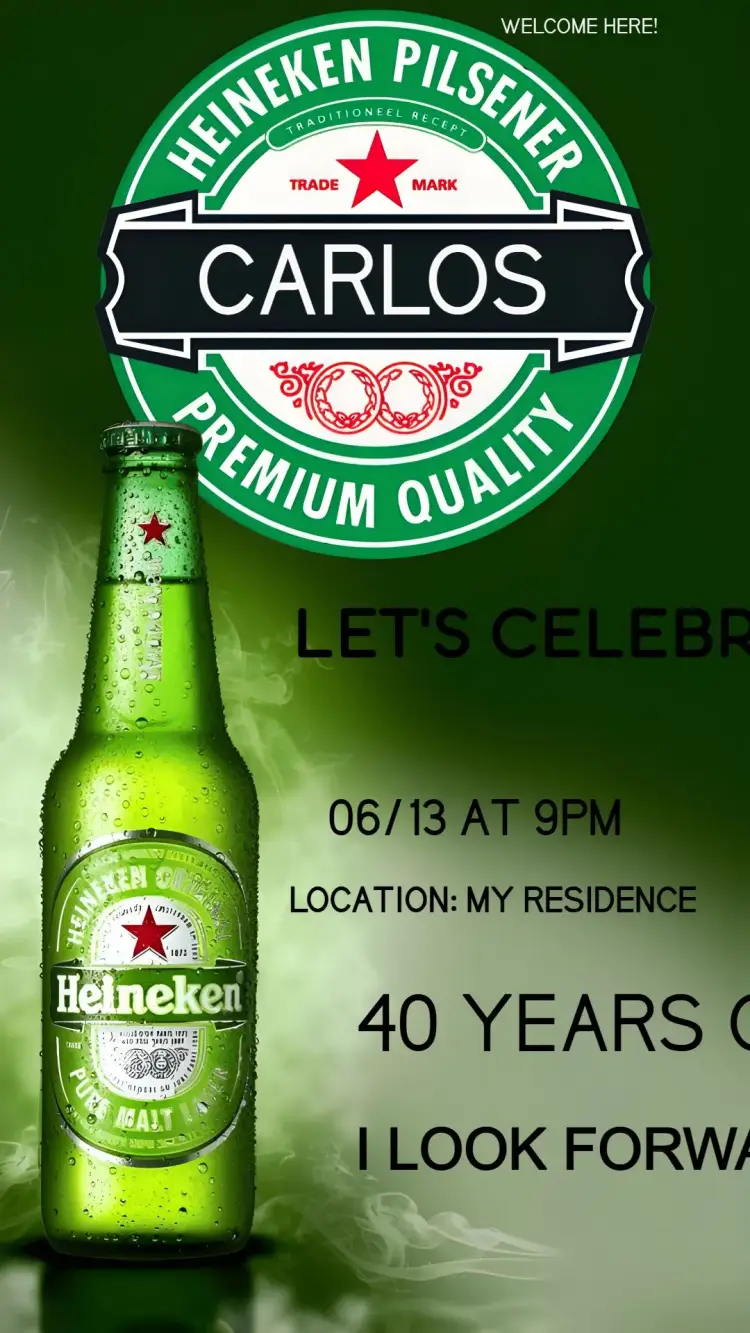 Invite Heineken Pub editable and customizable
