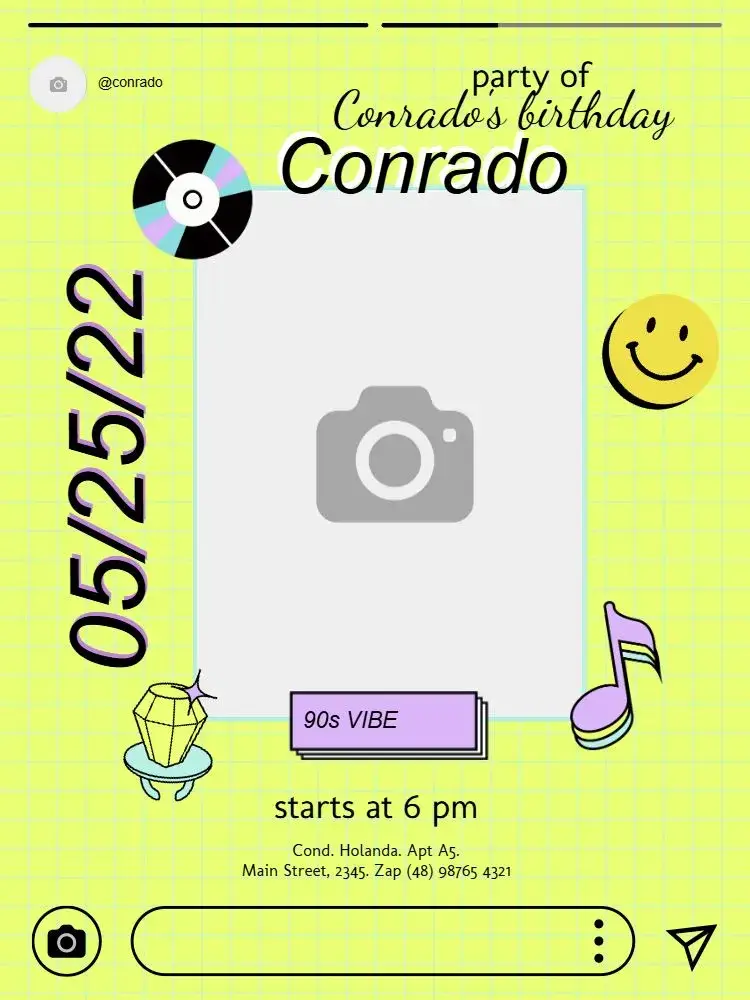 Social Media Musical Party Stories invitation