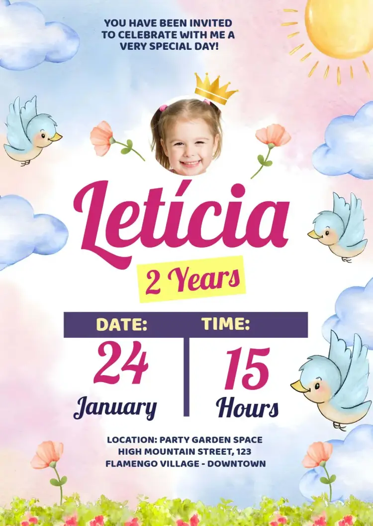 Enchanted Garden With Child Photo invitation