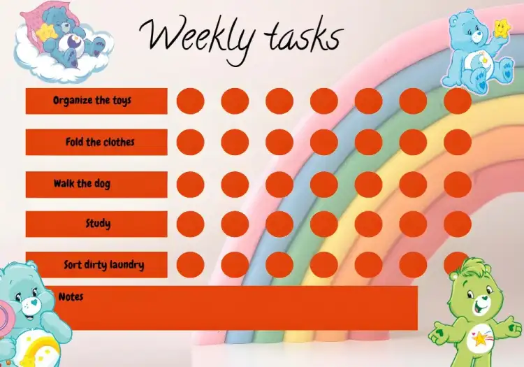 Activities Board - Care Bears Week
