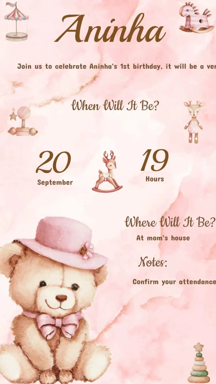 Teddy Bear Birthday Invitation