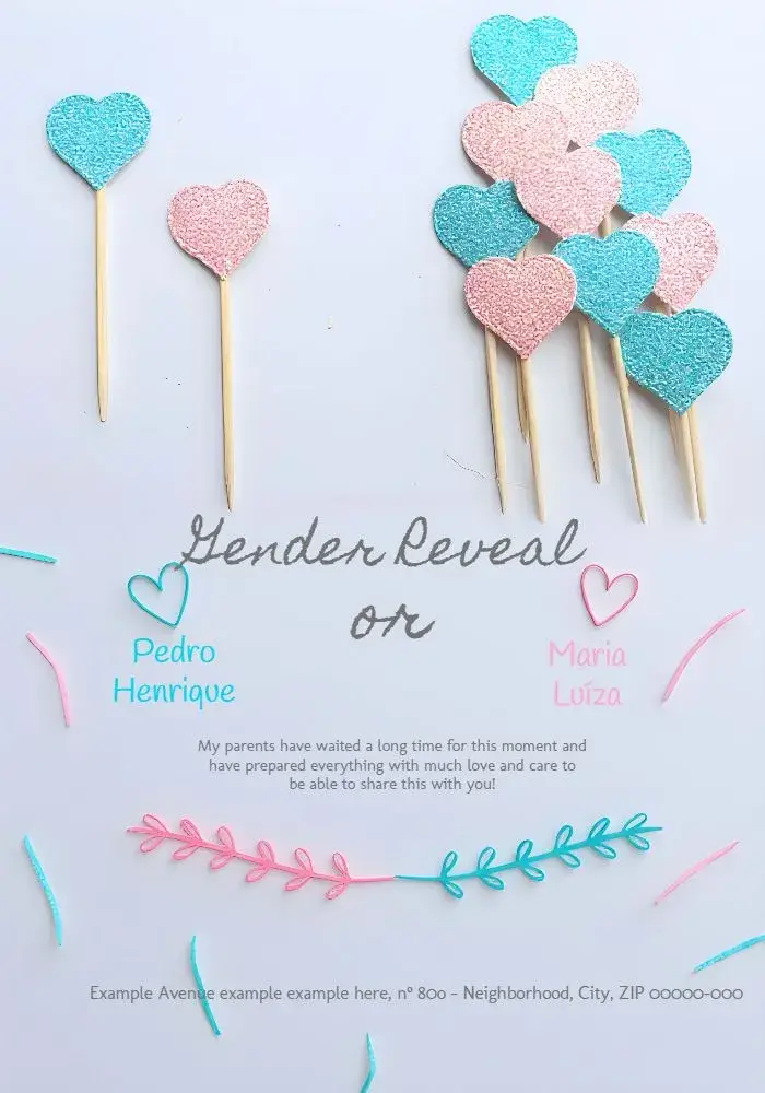 Invite Gender Reveal Party Boy Or Girl editable and customizable