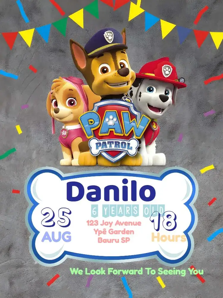 Paw Patrol Dog invitation