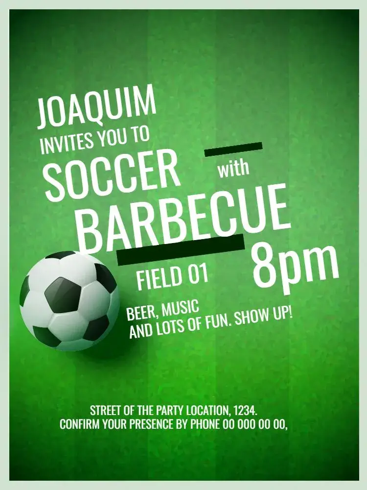 Invite Soccer editable and customizable