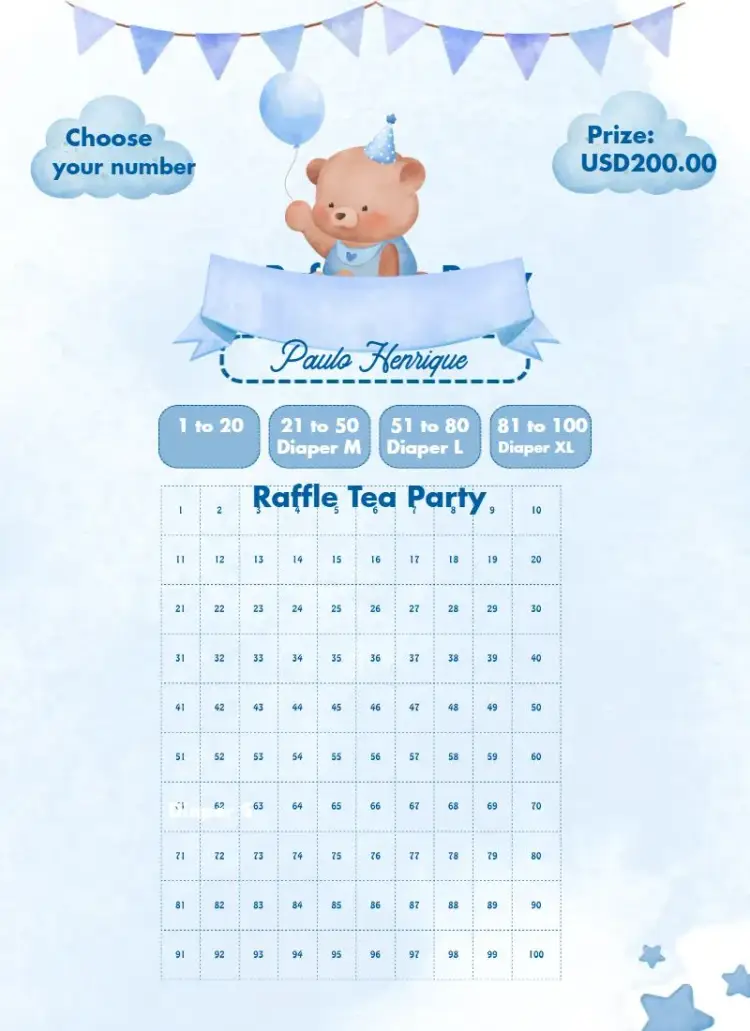 Invite Birthday Bear editable and customizable