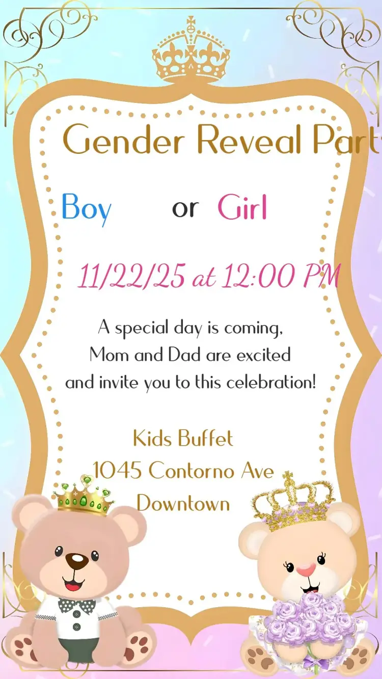 Gender Reveal Party invitation