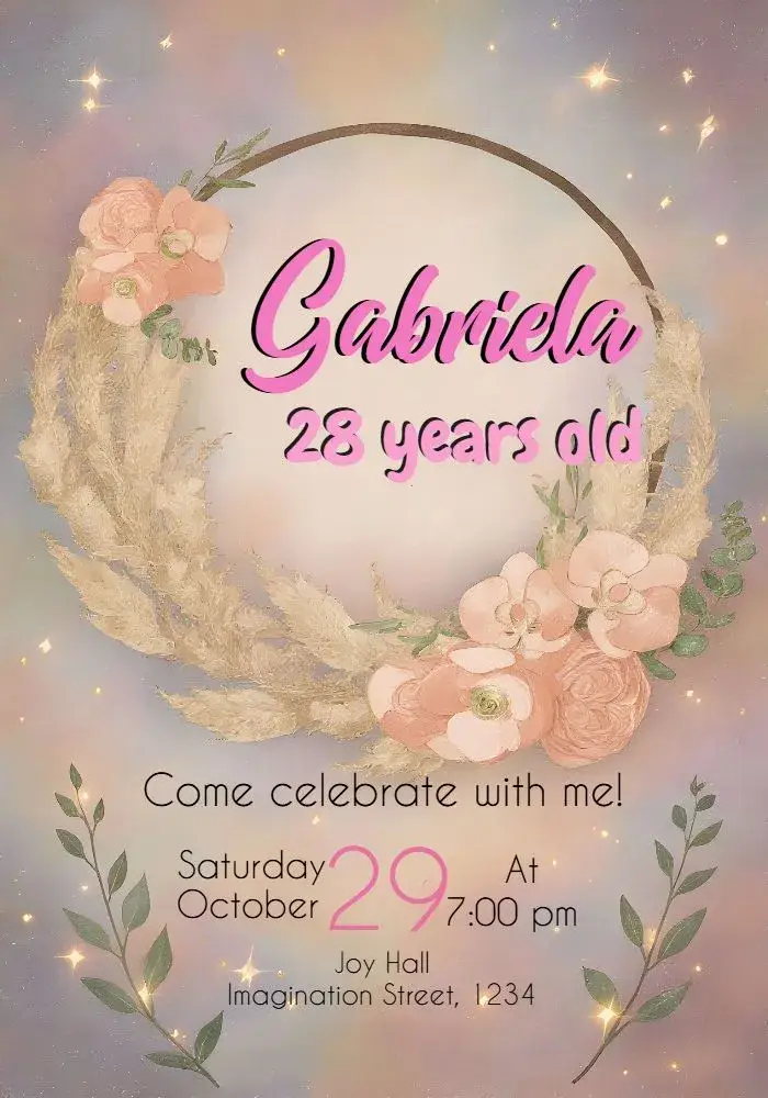 Invite Floral Roses editable and customizable