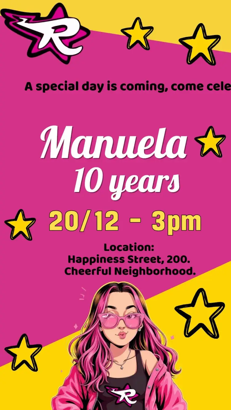 Invite Digital Invitation Emilly Vick - Dos Rosa editable and customizable