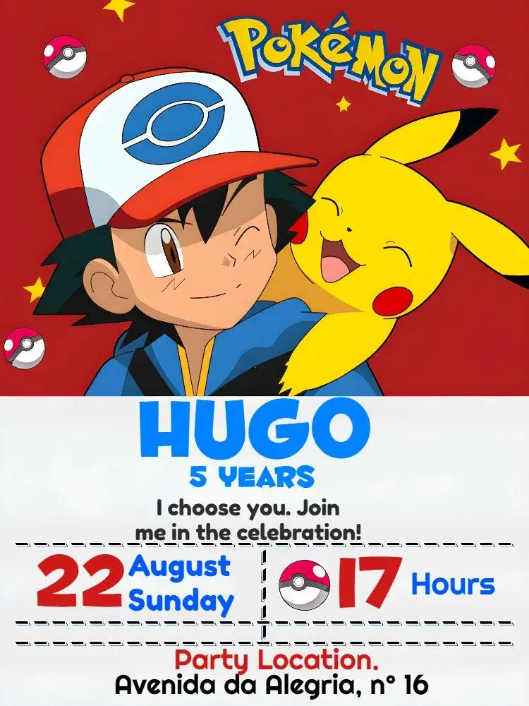 Pokémon Digital invitation