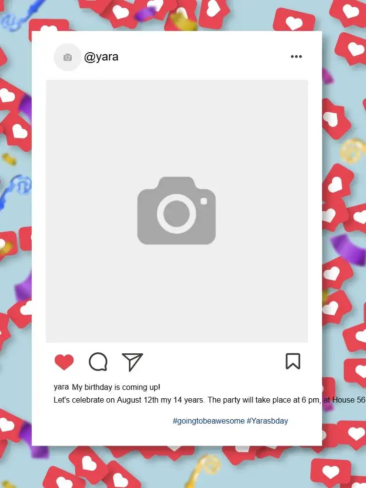 Invitation Linked Social Networks Party Celebration – Kids' Birthday Party theme modern, colorful, digital, fun, interactive