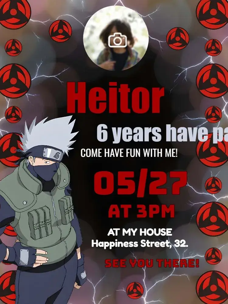 Kakashi With Online Photo invitation