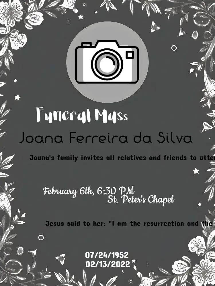 Invitation 7th Day Memorial Mass With Photo Deceased – Commemorative Dates theme minimalist, sober, elegant, classic, contemporary