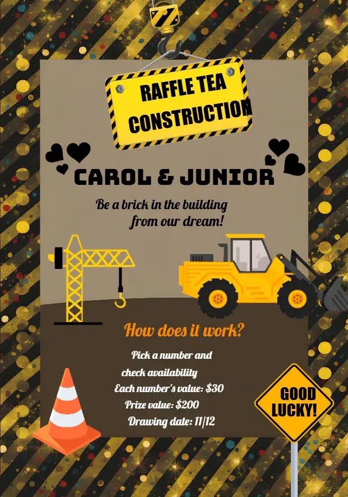 Solidarity Raffle Tea Construction invitation