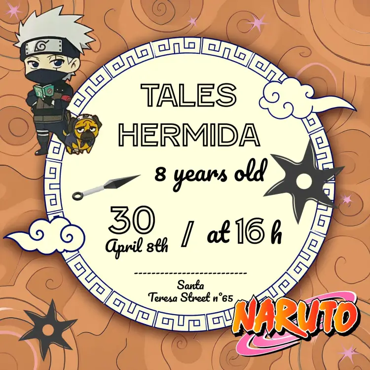 Naruto Chibi Orange invitation