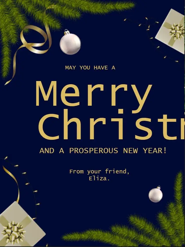 Golden Classic Christmas Ornaments Card invitation