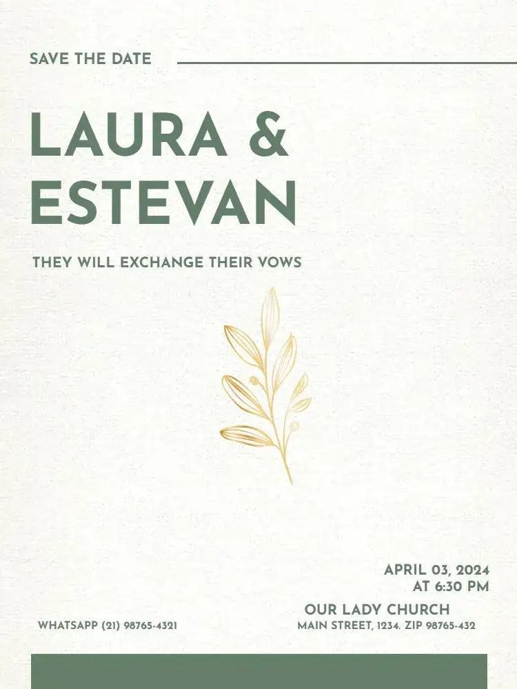 Invitation Simple And Elegant Green Celebration Wedding – Wedding theme green, minimalist, elegant, clear, subtle