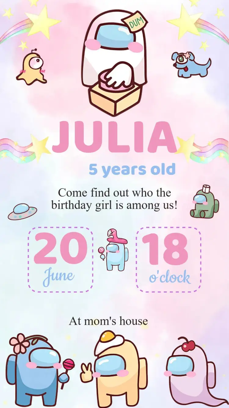 Among Us Birthday Invitation