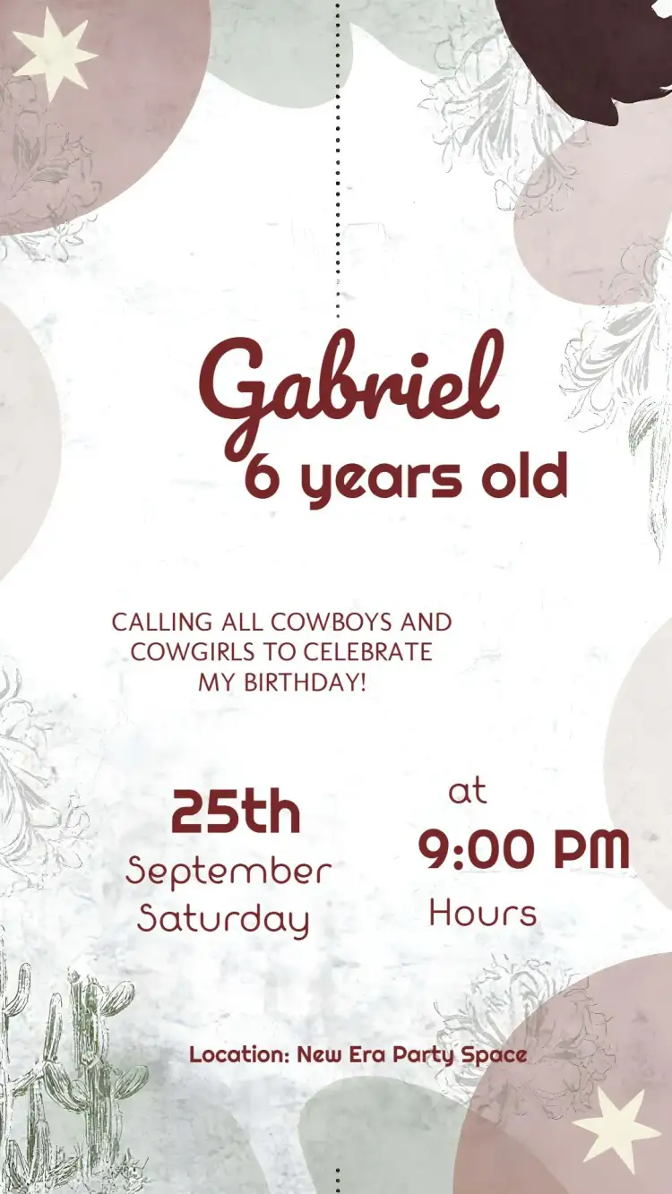 Invitation Cowboy Herdsman – Most searched for theme country, vibrant, rustic, lively, childlike, natural