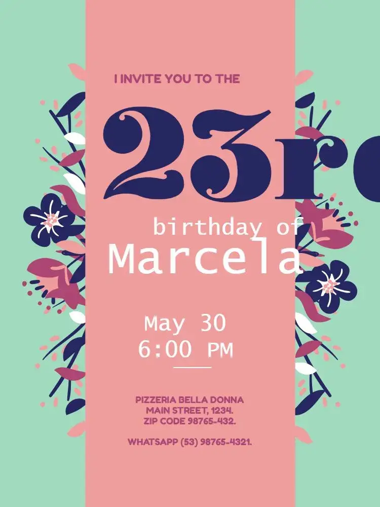 Female Floral Party invitation
