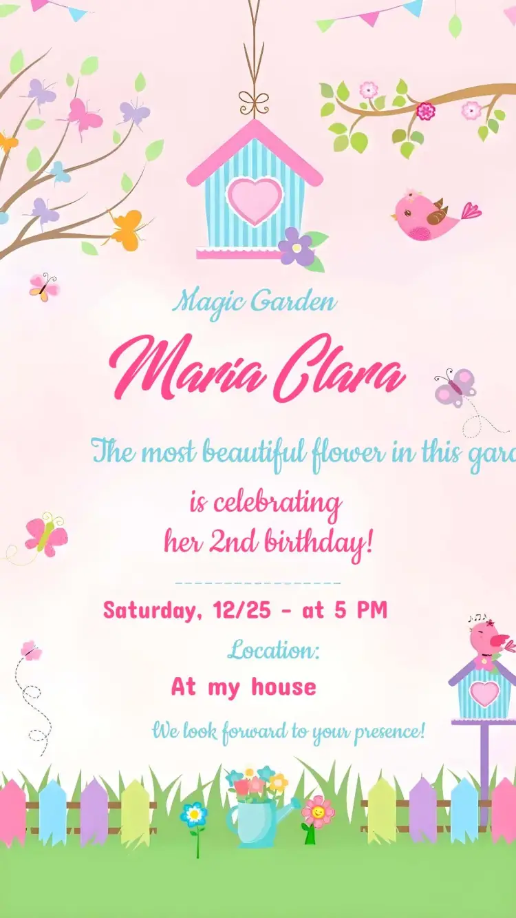 Enchanted Pink Garden invitation