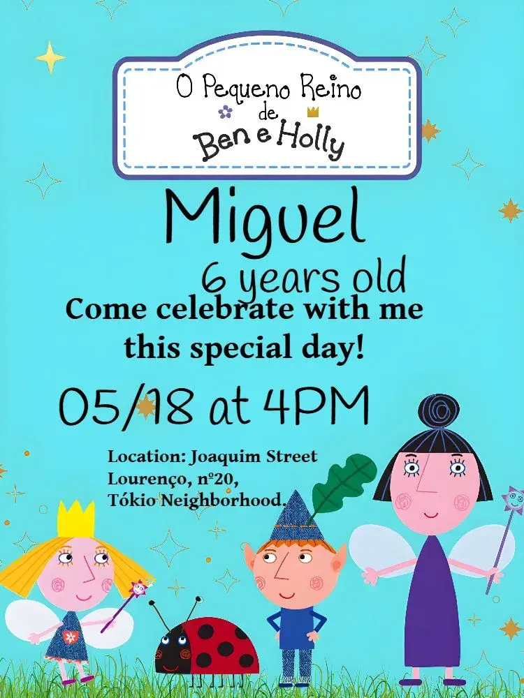 Ben And Holly Yellow invitation