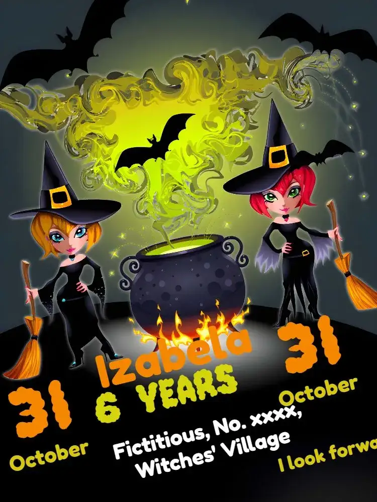 Invitation Orange Halloween – Commemorative Dates theme orange, black, ghosts, pumpkins, fun, festive