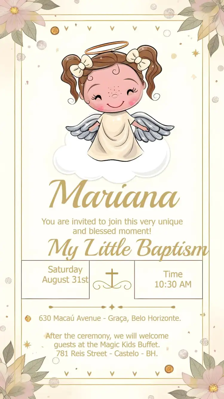 Baptism Christening Little Angel Girl