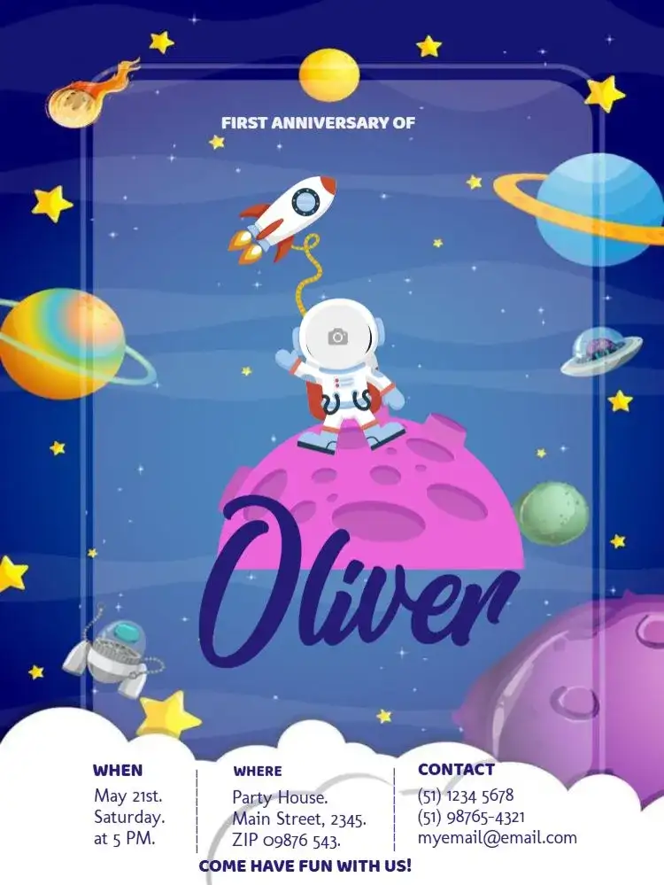Space Party With Photo To Edit Galaxy