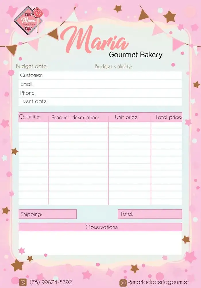 Invitation Order for Bakery Logo – Most searched for theme modern, minimalist, elegant, colorful, fun, artistic