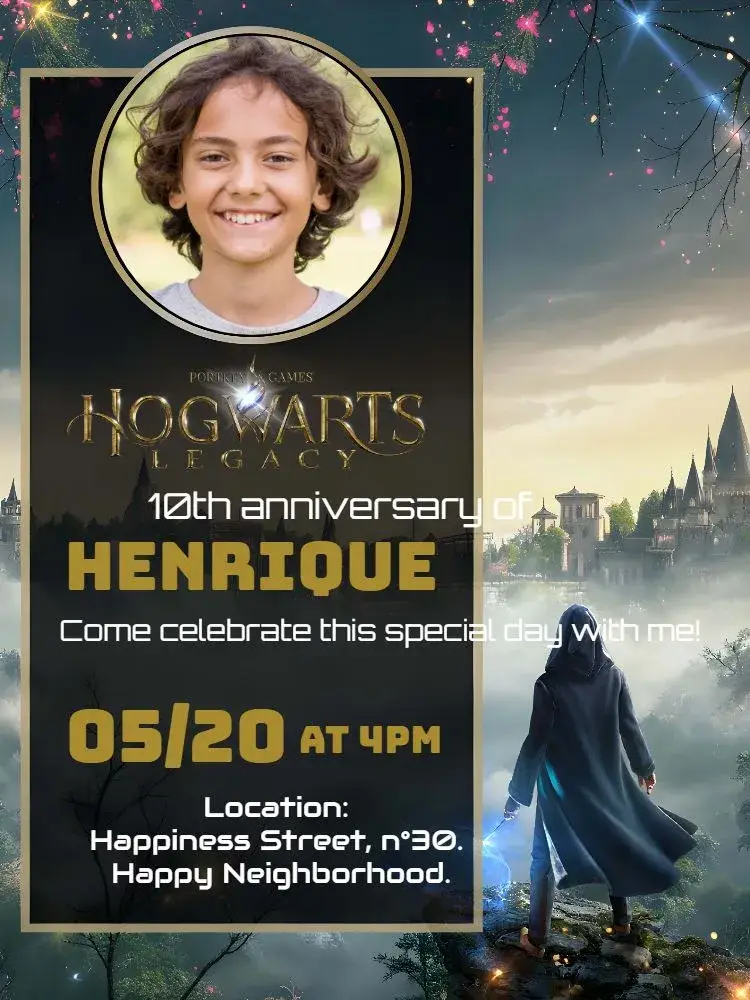 Hogwarts Legacy With Potter Photo invitation