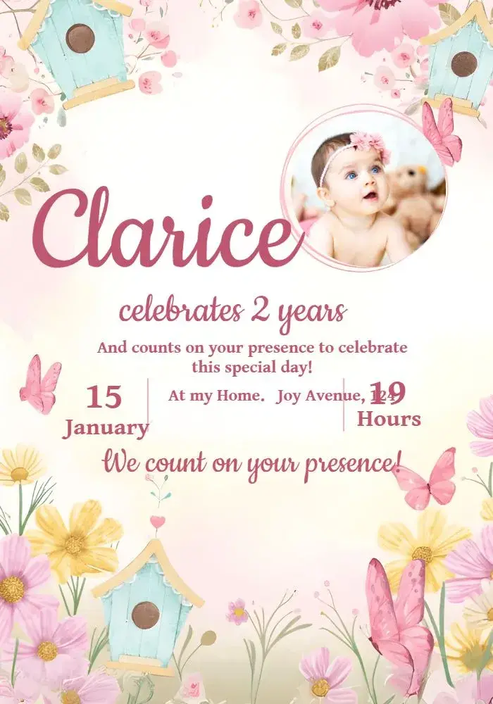 Enchanted Garden With Pink Photo invitation