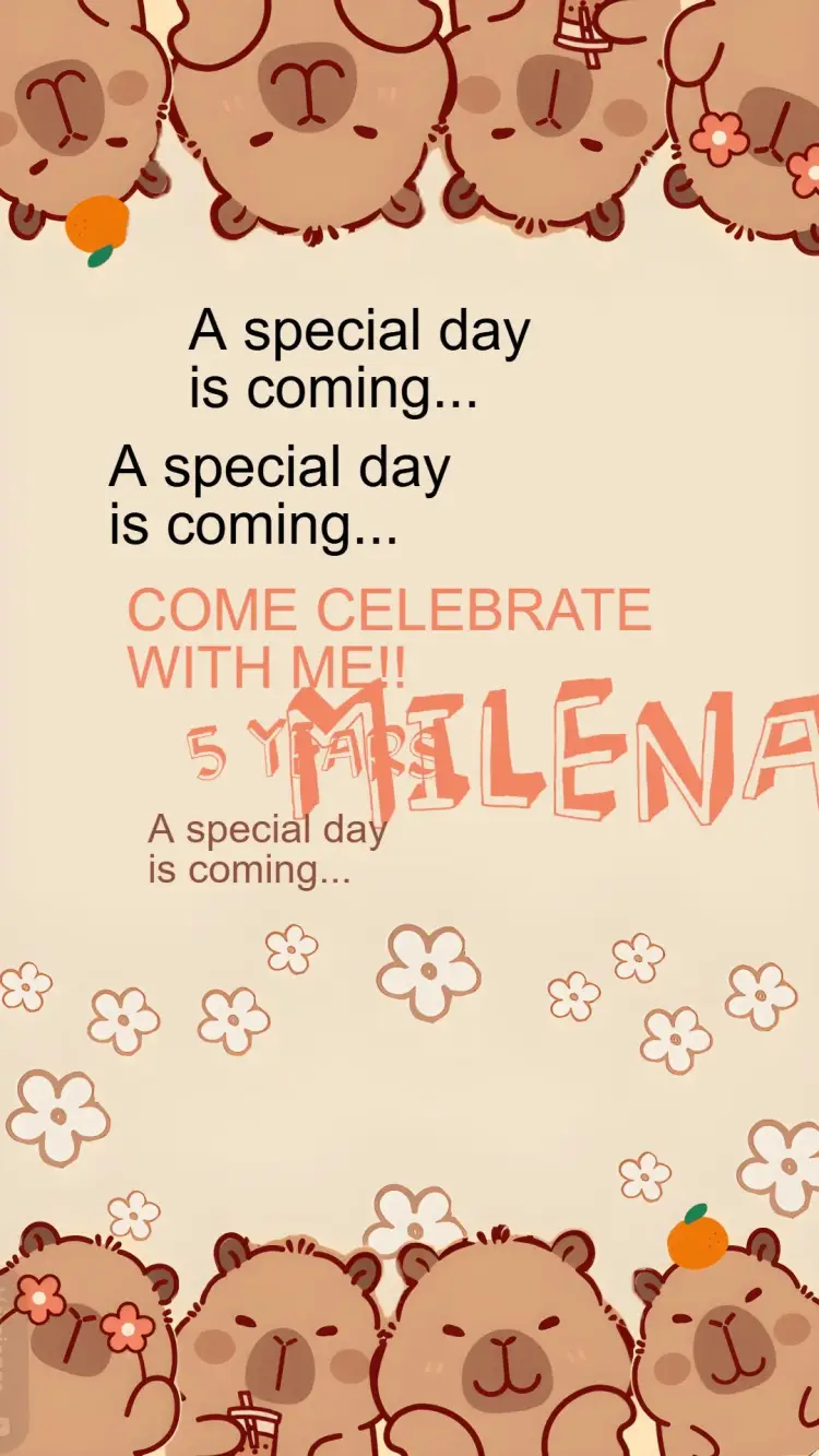Excited Capybara Capy invitation