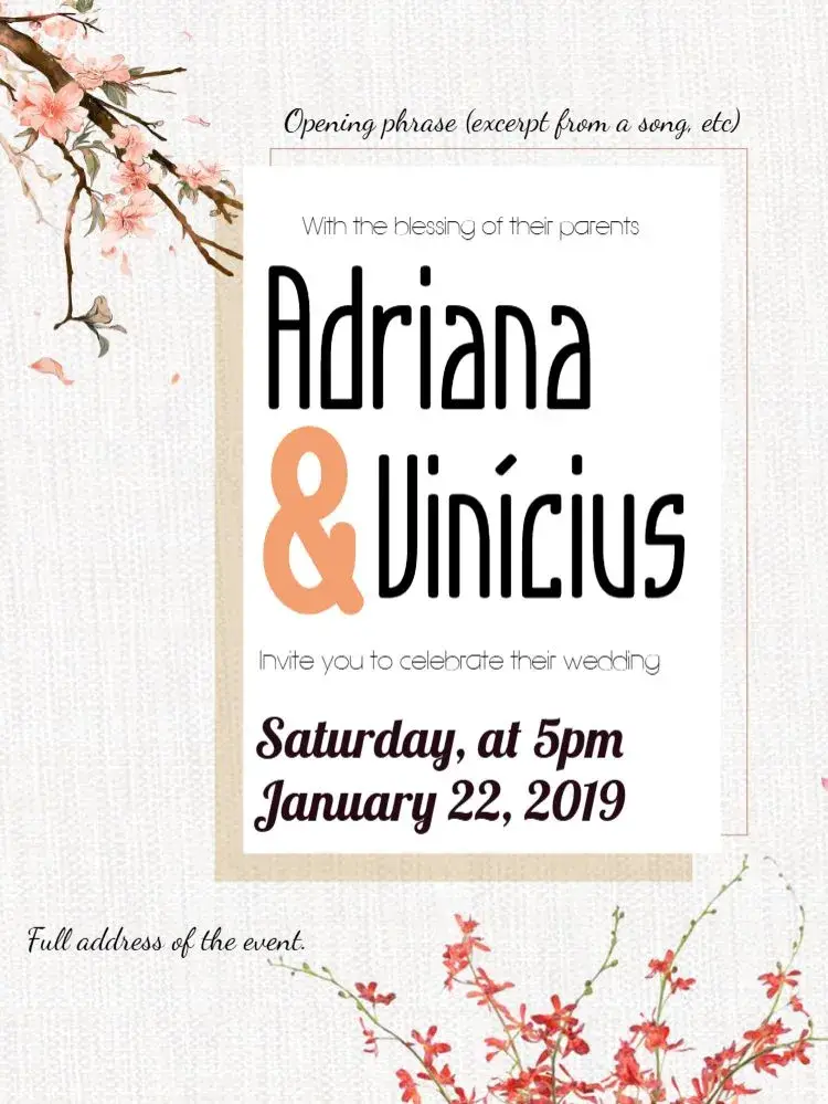 Vintage Floral Wedding invitation