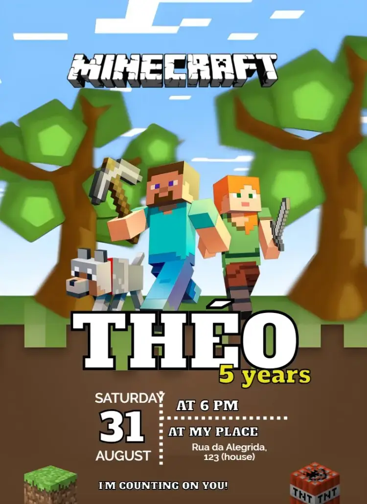 Invite Minecraft editable and customizable