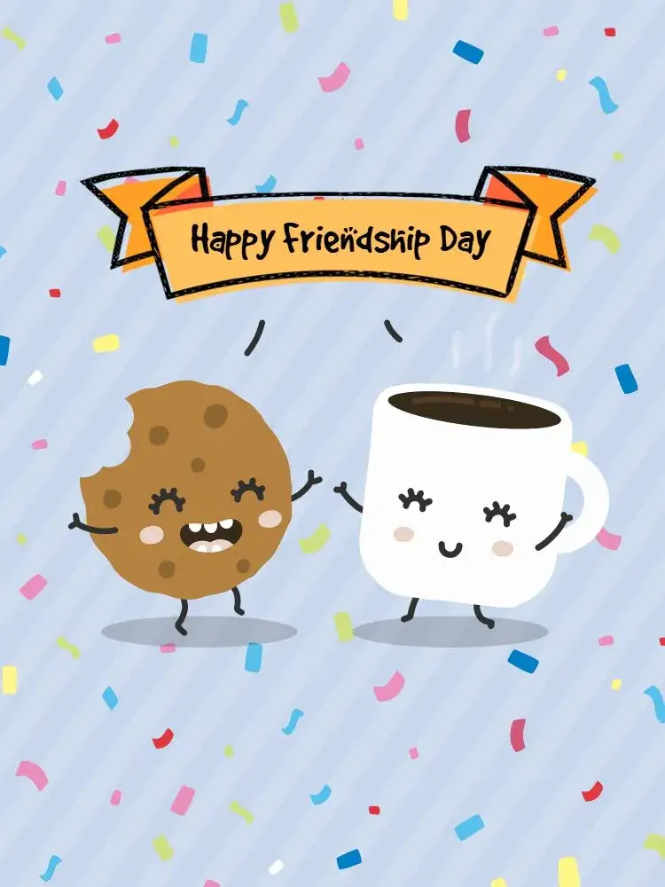 Invitation Friendship Day Cookie Card – Card theme blue, modern, festive, comfortable, fun