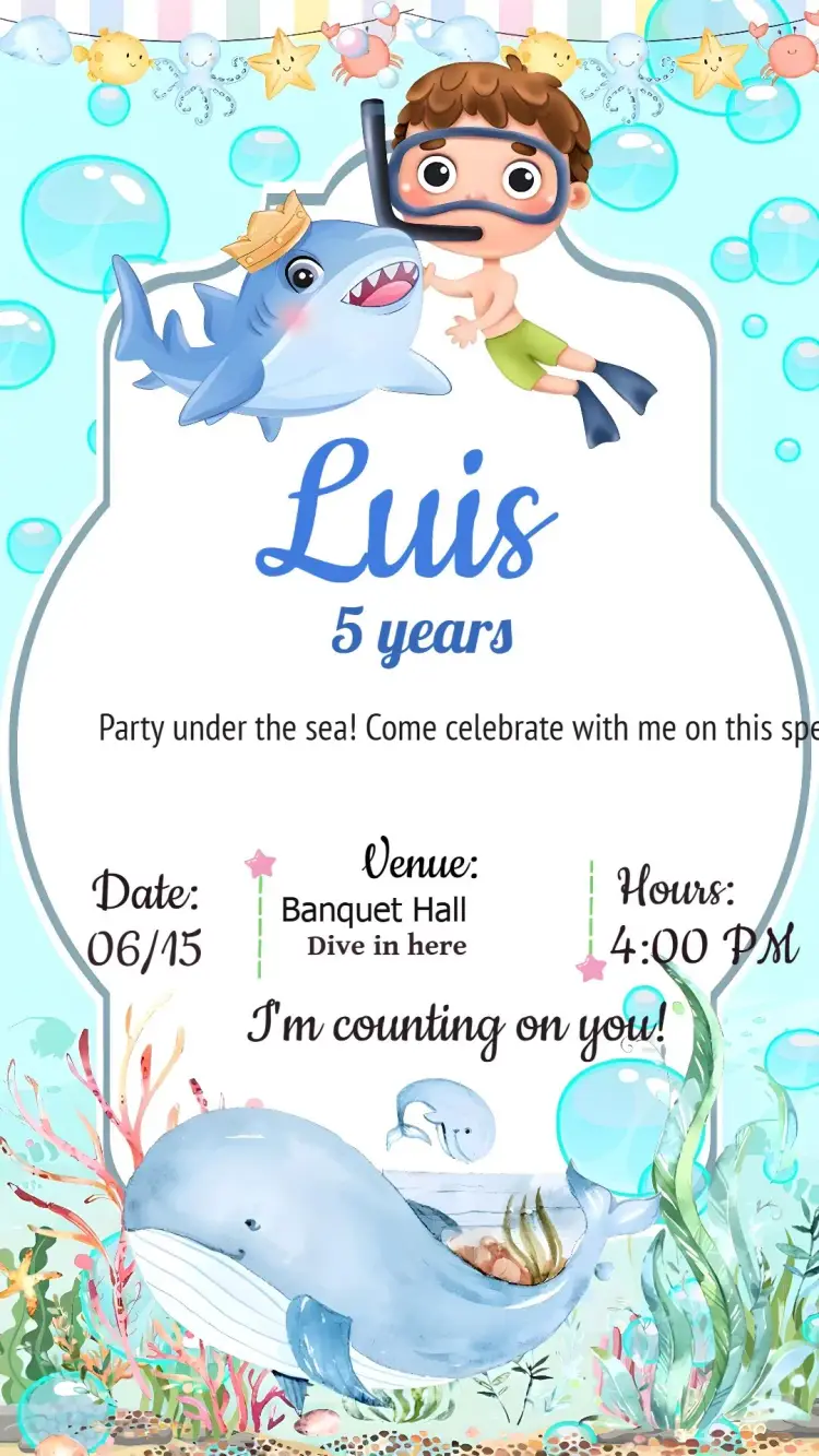 Under the Sea Boy invitation