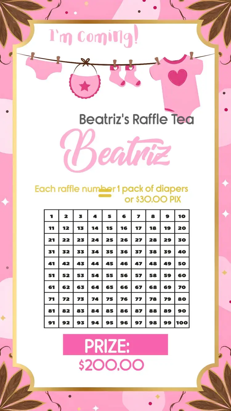 Clothesline Raffle Tea Prize invitation