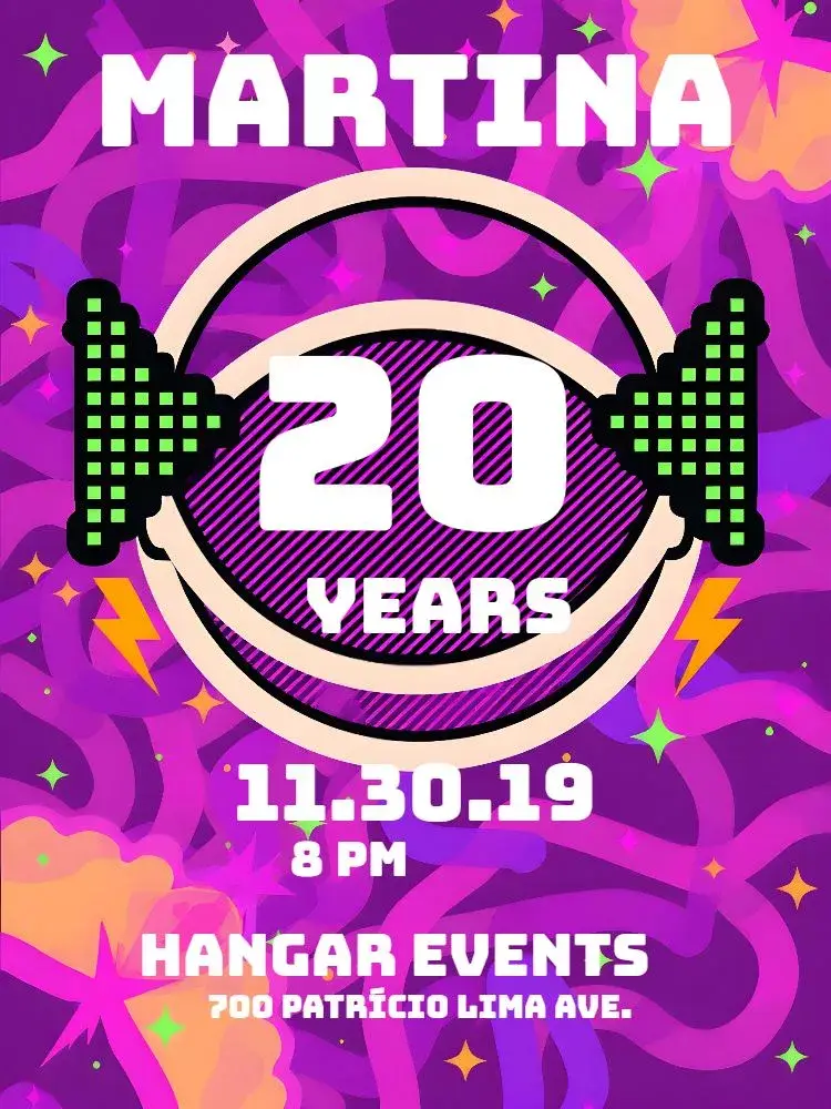 80's Retro Pink invitation