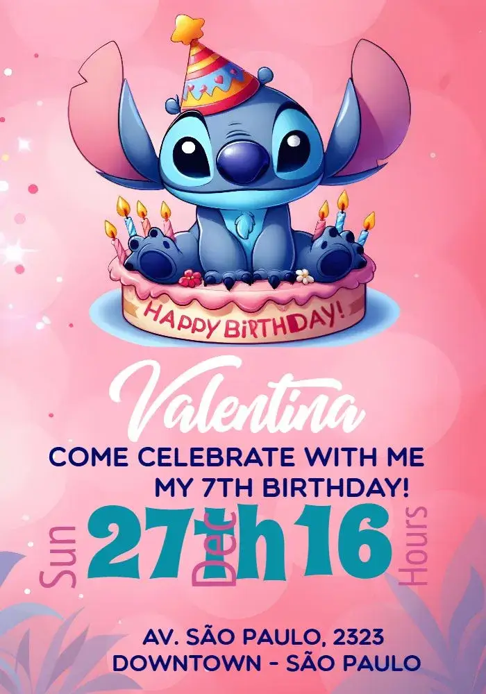 Pink Stitch invitation