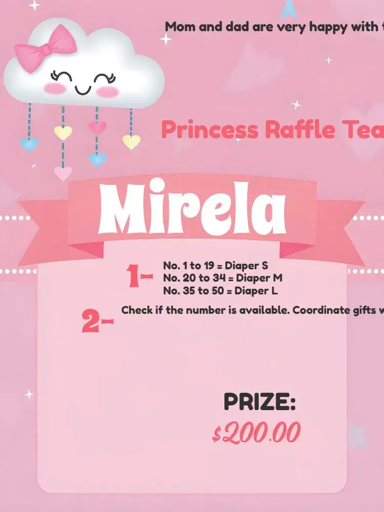 Invitation Tea Raffle Rain of Love / – Raffle Tea theme pink, black, white, clouds, hearts, playful