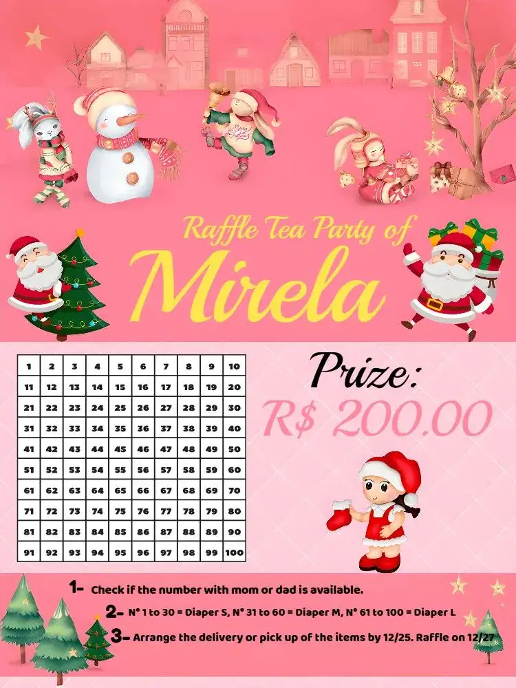 Invitation Gray Christmas Raffle Tea – Commemorative Dates theme gray, white, red, Christmas-themed, modern, festive