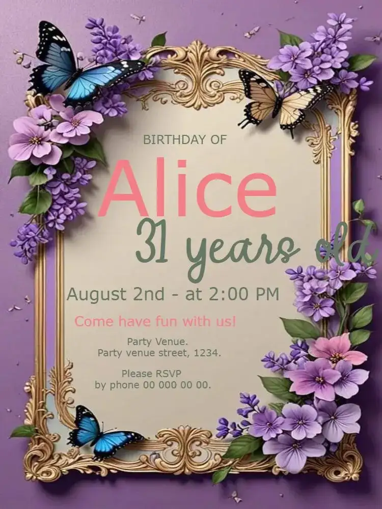 Flowers And Butterflies Party Edit