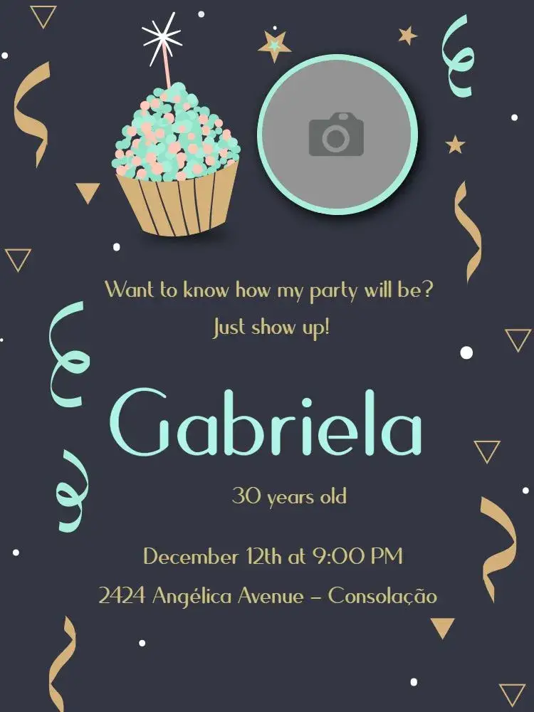 Invite Star Cupcake editable and customizable